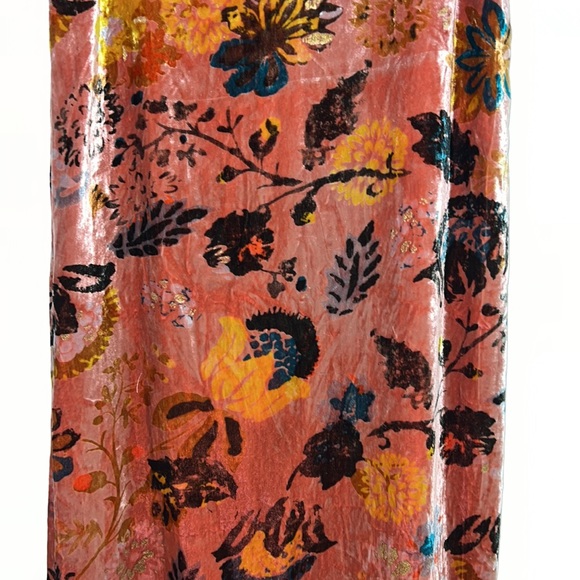 ZARA Floral Velvet Printed Sleeveless Midi Slit Dress size small - Picture 6 of 16